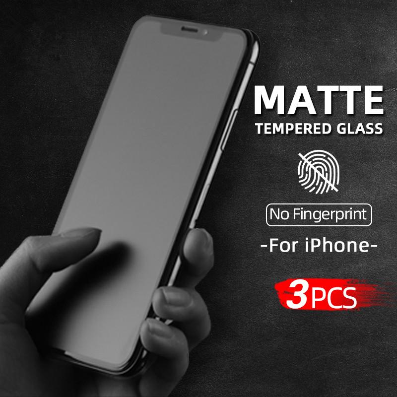3 Pcs Frosted Schutz Gehärtetem Glas Für iPhone 16 15 14 13 12 11 Pro Max X XS XR XS MAX 8 Plus displayschutzfolie Für iPhone 12 13 Mini Matte Glas iPhone 12 Pro Max transparent