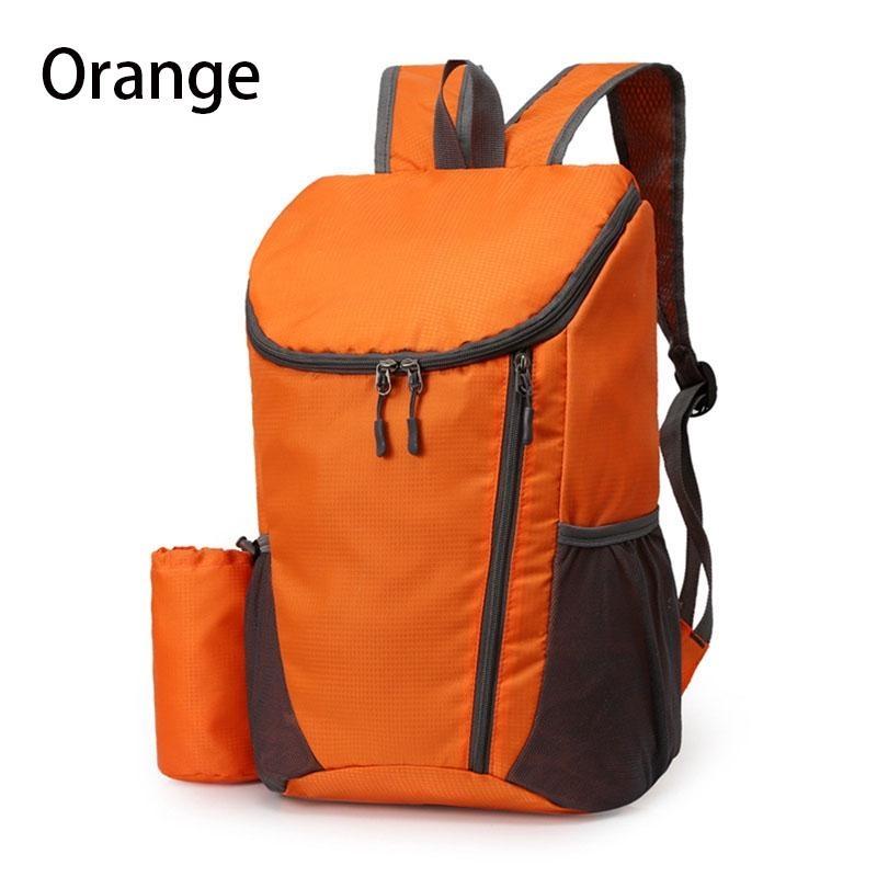 1 Stück Falttasche mit großer Kapazität, leicht, wasserdicht, 8 Farben, Outdoor-Tasche, Reisesport, faltbare Rucksäcke One Size orange