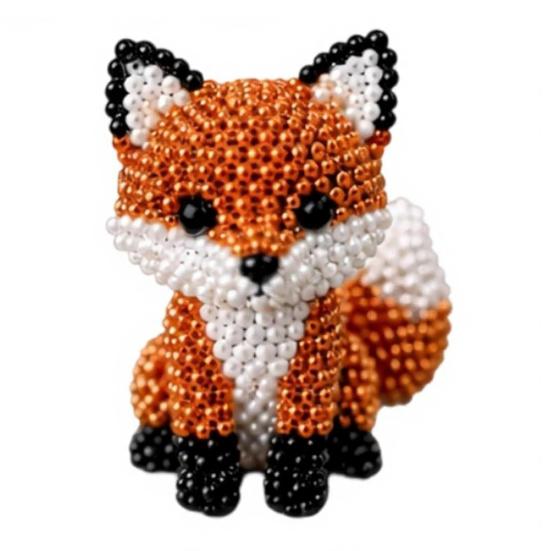 DIY Tier-Perlen-Set Tier-Bastelset Kleines 3D-Perlen-Set Niedliches Tier-Perlenkunst-Set Fox