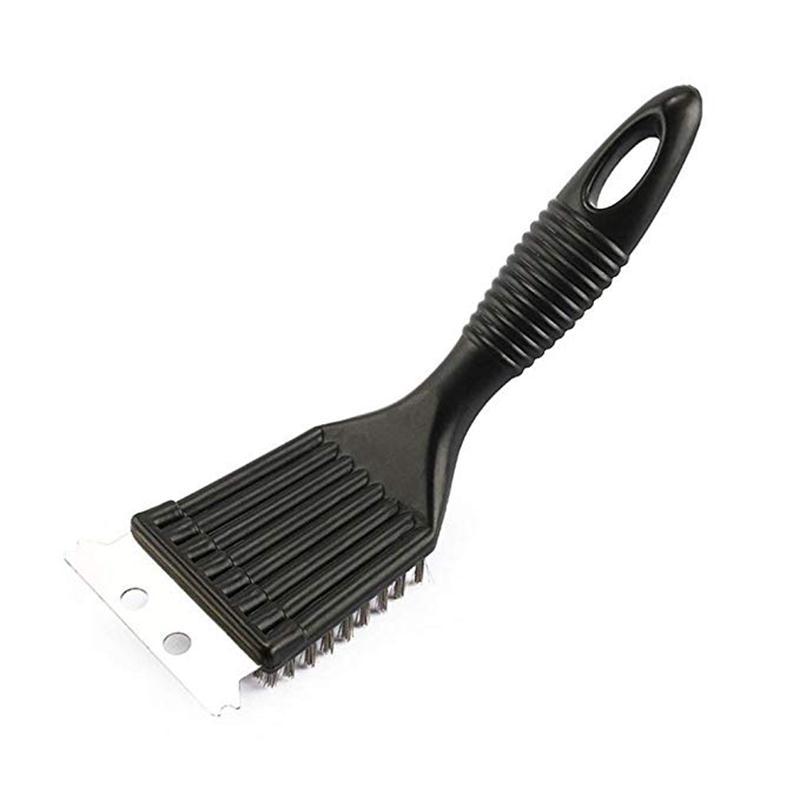 Grillbürste mit Stahldrahtborsten, Grill-Reinigungsbürsten, langlebiges Kochwerkzeug, Outdoor-Zubehör für das Grill-Gas-Kit black