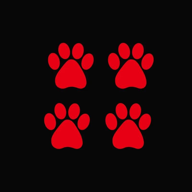 2-10 STÜCKE Autoaufkleber Pfote Tier Hund Katze Cooles Design Bärenfußabdrücke Fußabdruck Aufkleber Autoaufkleber für Auto Motorrad 2PCS rot