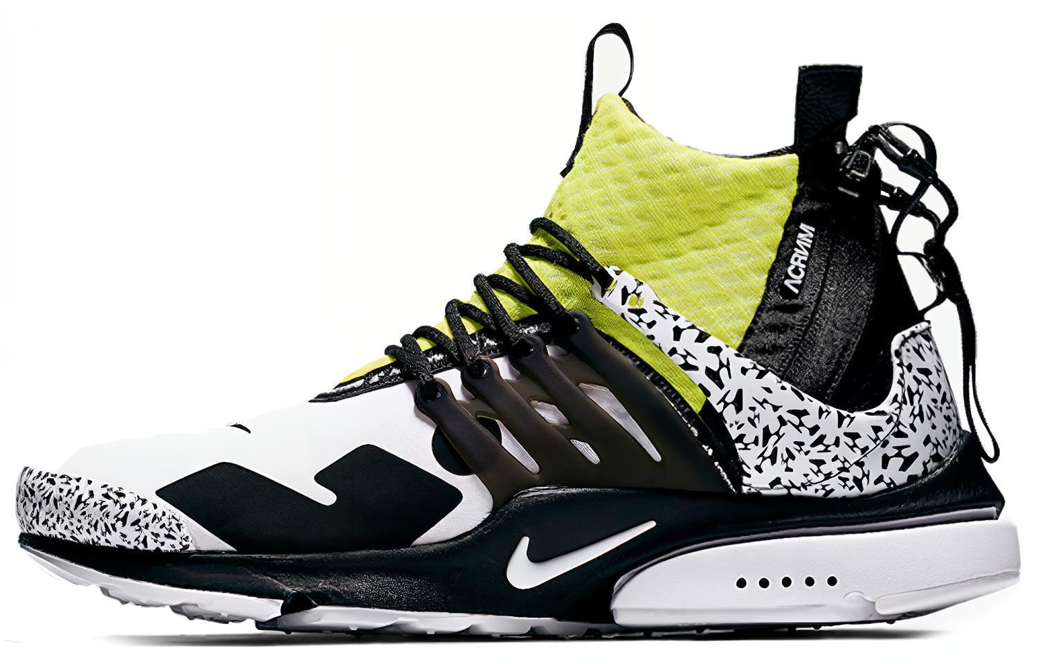 Nike Air Presto Mid Acronym Dynamic Yellow AH7832-100 45 black