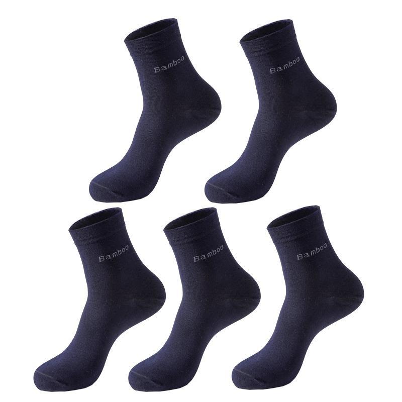 5 Paar Herren-Socken aus Bambusfaser, atmungsaktiv, Kompression, gemütliche Socken, Business-Casual-Socken für Herren EUR 38-45 navy blau