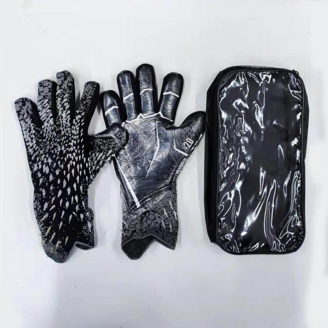 Latex-Torwarthandschuhe, verdickter Fußball, professioneller Schutz, Erwachsene, Teenager, Torwart, Fußball, Torwart-Fußballhandschuhe Size8 schwarz