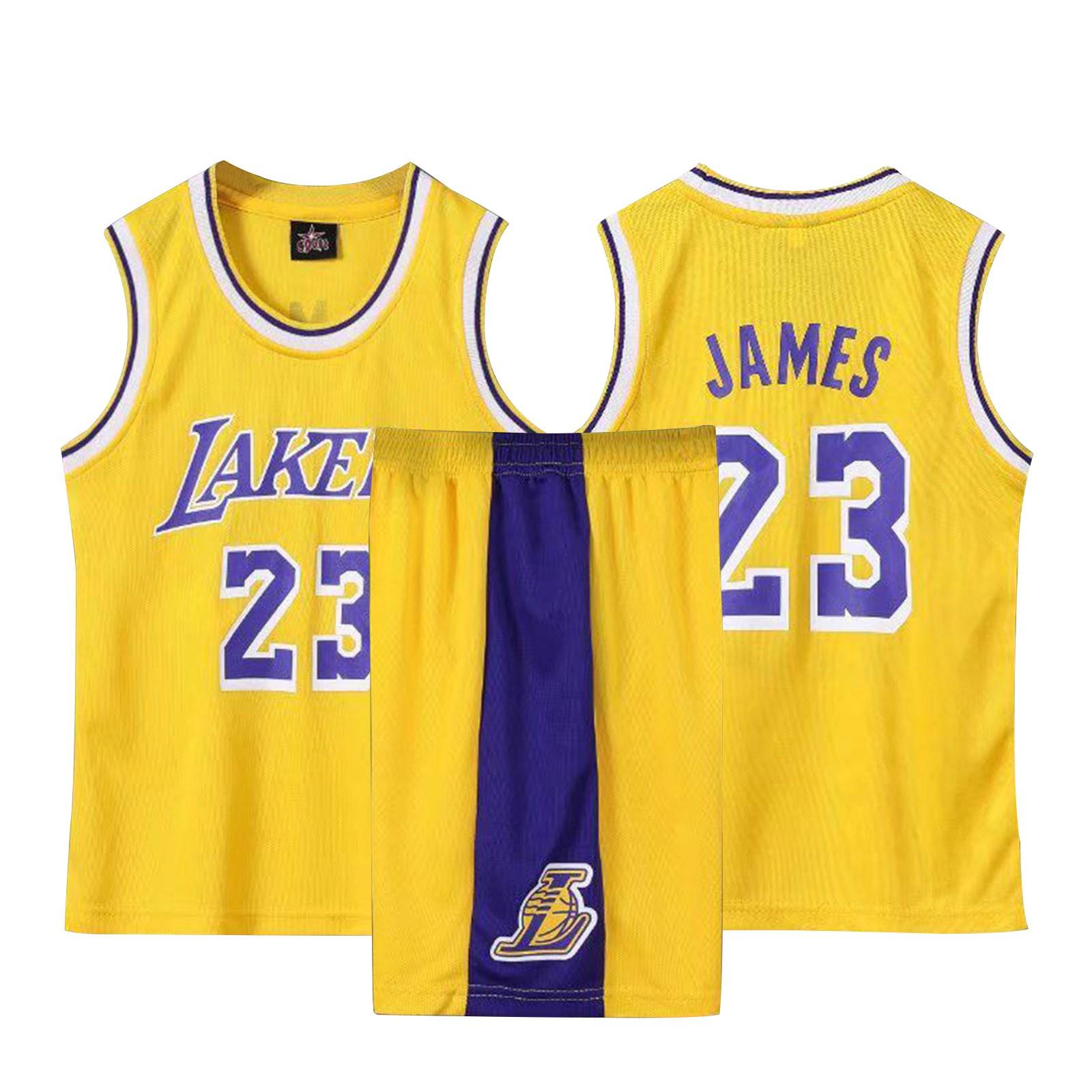 Basketball-Kleidung für Kinder, Basketball-Anzug, klassische Oberteile, Basketball-Trikots für Kinder L gelb