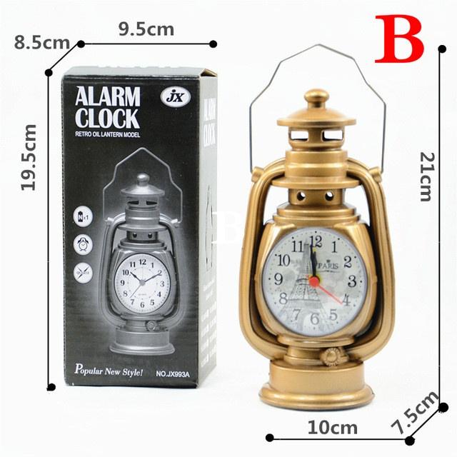 Vintage Wecker Retro Öl Lampe Wecker Uhr Tisch Kerosin Licht Uhr Wohnzimmer Dekor Ar