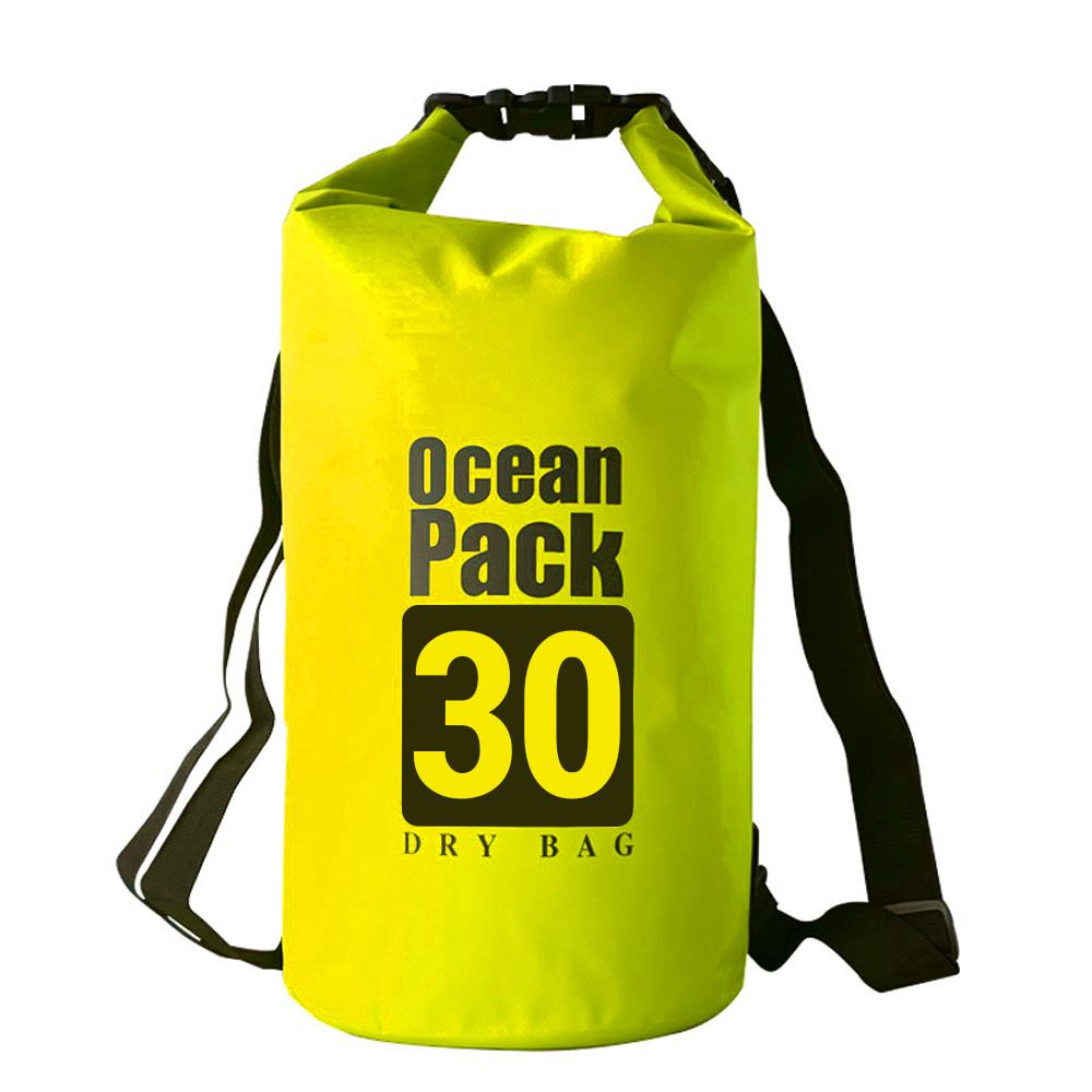 Dry Bag Rucksack Wasserdichte Schulter Tasche Schwimmen Tasche Camping Tasche Stream Tracing Tasche Driften 30L Backpack gelb