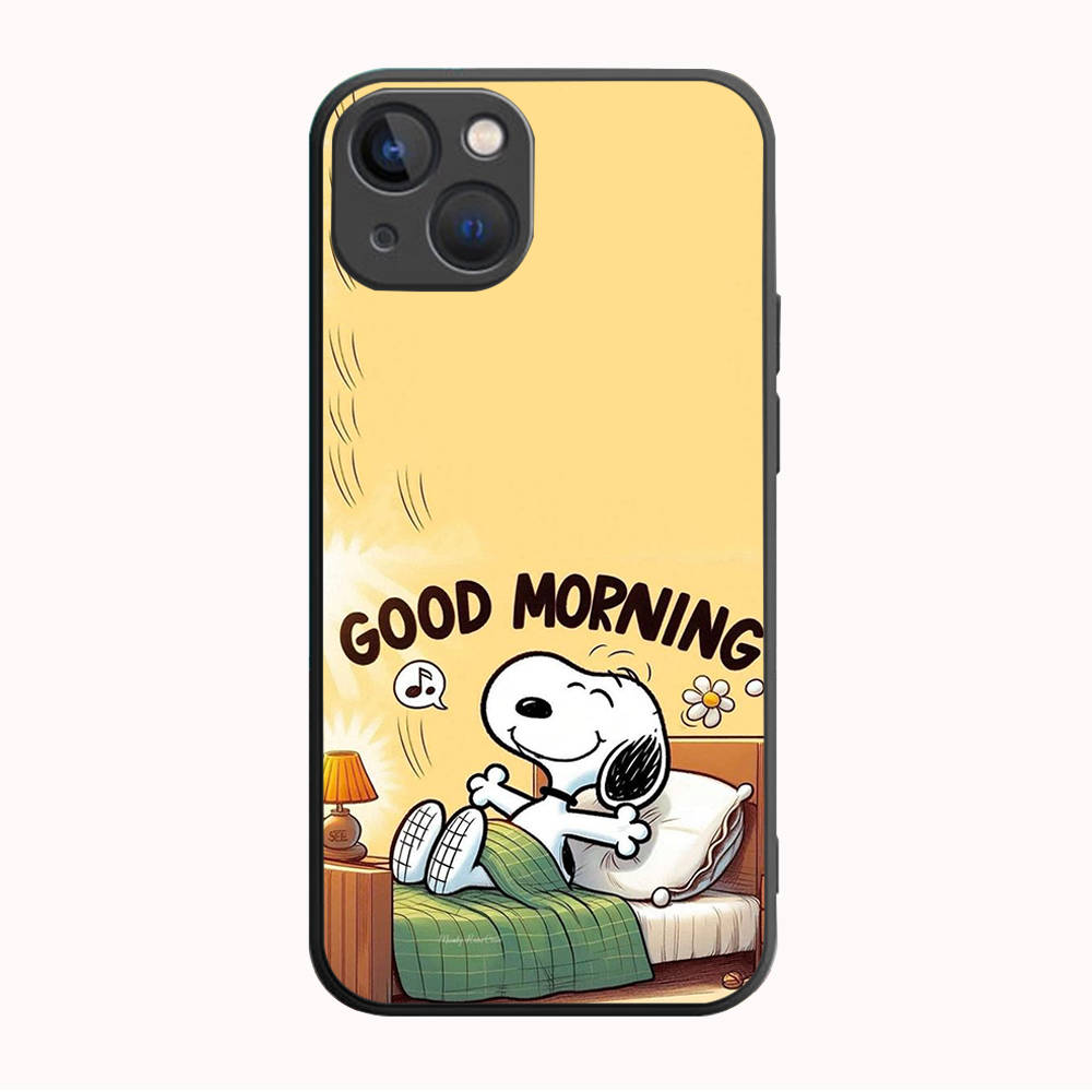 B-87 Super Snoopy Schwarze Hülle für Redmi 10A 10C 12C 13C 9A 9C 9T A3X Note 10 9 9S 10S iPhone 11 12 13 14 15 16 X XS Pro Max Mini 7 8 Plus XR Redmi Note 9 Pro grün