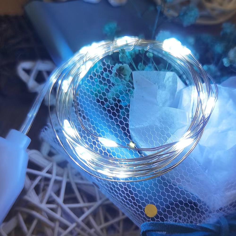 5M 10M LED USB Kupferdraht String Fairy Lichter Weihnachten Hochzeit Mini LED Lampen Led Strap Licht 10M 100leds【USB】 weiß