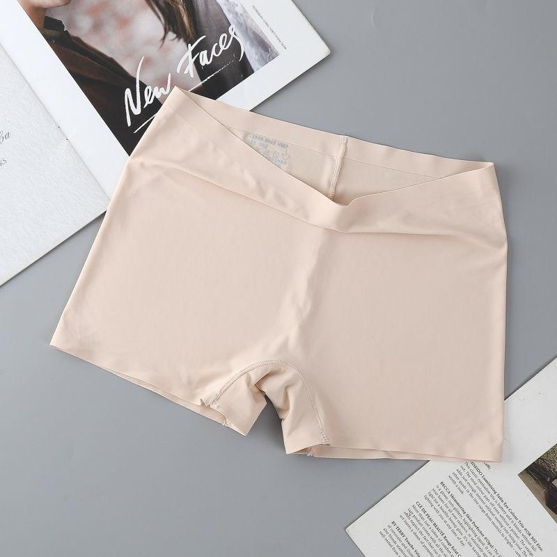 Damen Boxershorts Unterwäsche Nahtlose Höschen Einfarbige Boyshorts Mittlere Taille Höschen Unsichtbare Sicherheitshöschen Weibliche Unterhosen L(50-60KG) beige