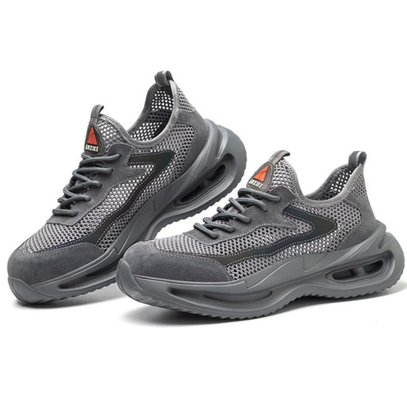 Atmungsaktive Arbeitsschuhe für den Sommer mit Eisenkappe, durchstichsichere Sicherheitsschuhe, Arbeits-Sneaker für Herren, rutschfeste, leichte Sicherheitsschuhe 37