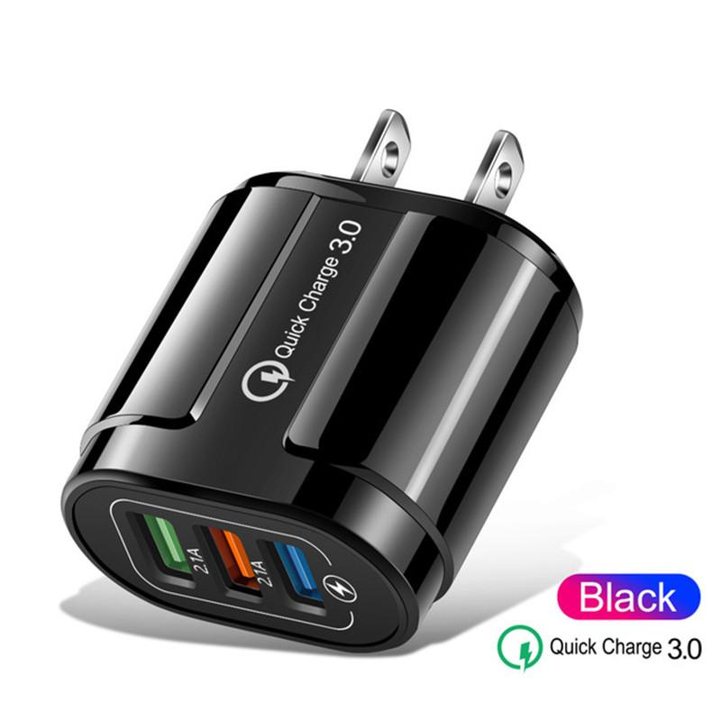 USB-Schnellladegerät Quick Charge 3.0 4.0 Universelles Wandladegerät für Mobiltelefone und Tablets für iPhone 14 Samsung Huawei Ladeladegerät US Plug schwarz