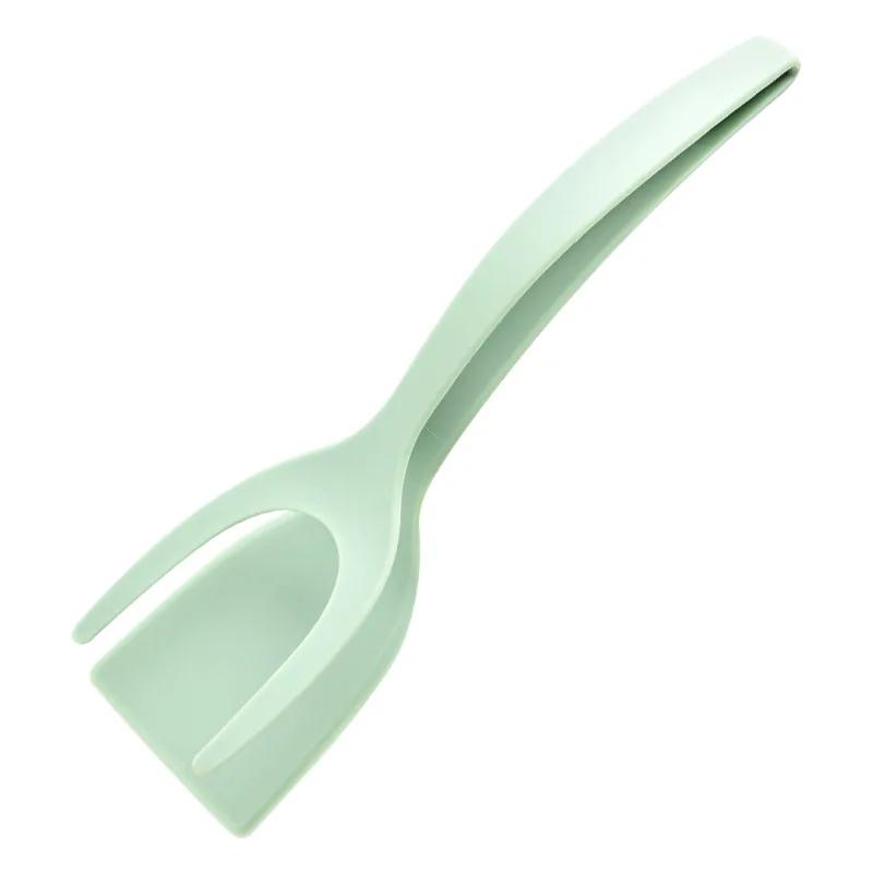 2 in 1 Spiegelei-Clip Schaufel Antihaft-Küchen-Silikonspatel Omelett Toast Speck Klemme Braten Steak Küchenzubehör white