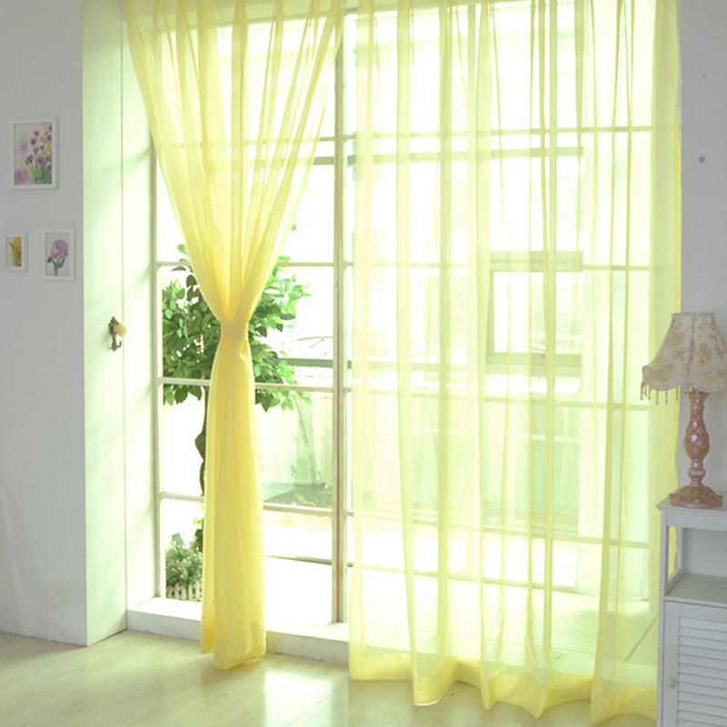 Colorful Floral Tulle Door Window Curtain Sheer Valances Scarf NewMöbel & Wohnen, Dekoration, Vorhänge! goldgelb