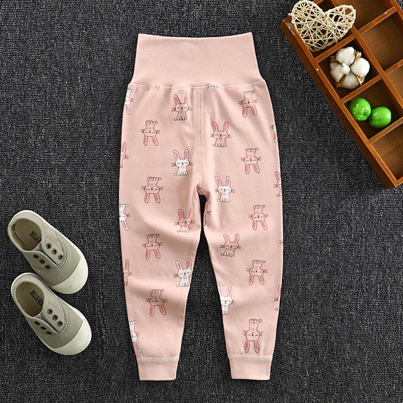 Hohe Taille Mädchen Jungen Baumwolle Hosen Frühling Herbst Kinder Hosen Stretch Hosen Tragen Hosen 73cm baby rosa