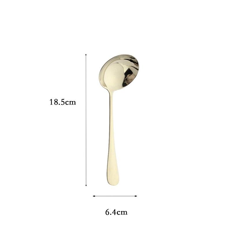 Champagner Gold Buffet Servierset Edelstahl Geschirr Besteck Salat Löffel Gabel Kuchen Schaufel Service Löffel Geschirr Besteck Set 1pc soup spoon champagner