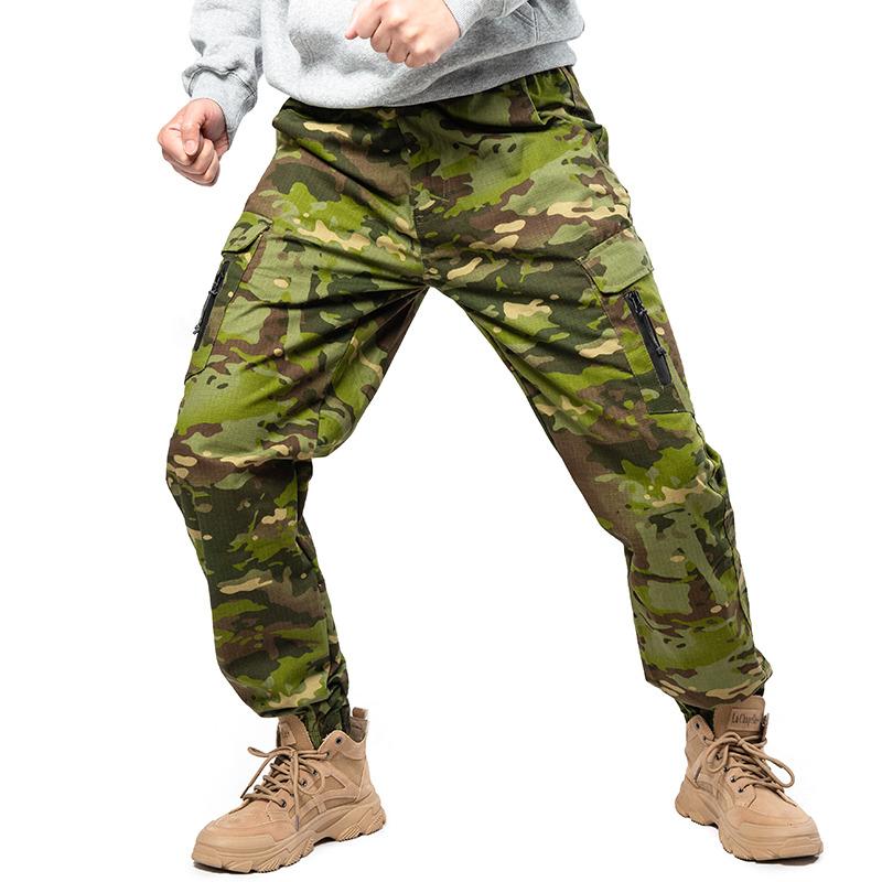 Taktische Joggerhose Herren Streetwear US Army Military Camouflage Cargohose Arbeitshose Urban Casual Hose L wasser-welle-tarnfarbe