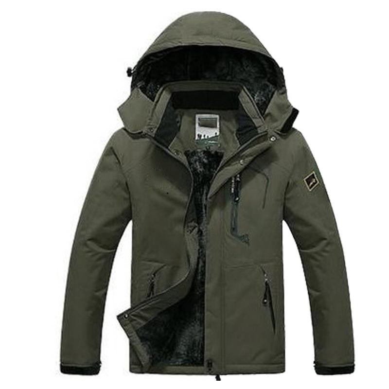 Winterjacke Herren Plus Samt Warm Wind Parka 6XL Plus Size Schwarz Kapuzen Wintermantel Herren. XXXXXL armee grüne