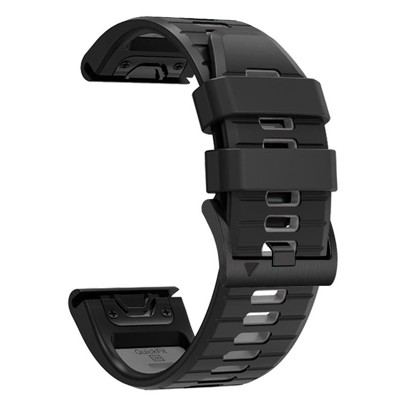 Schnellverschluss-Silikonarmband für Garmin Fenix 7 7X Pro Quatix 7 Pro Smart Watch Band für Garmin EPIX Pro Gen2 Enduro 26mm (Fenix 7X) schwarz/grau