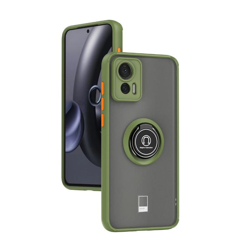 Für Motorola Edge 30 Neo 6,28 Zoll Hülle Stoßfest Panzerung Magnetringhalter PC Handyhülle Für Motorola Edge 30 Neo Rückseite For Edge 30 Neo armee grüne