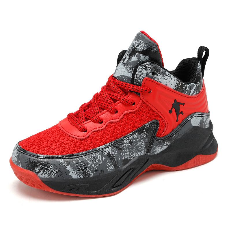 Neue Mode Kinder bequeme Basketballschuhe Sport Laufschuhe Turnschuhe Kinder Stiefel 39 rot