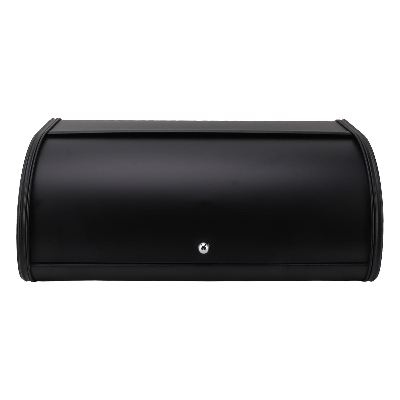 Brotdose für Küchenarbeitsplatte Schwarz Matt Frische bewahren Brotkasten Eisen Brotaufbewahrungsbehälter L