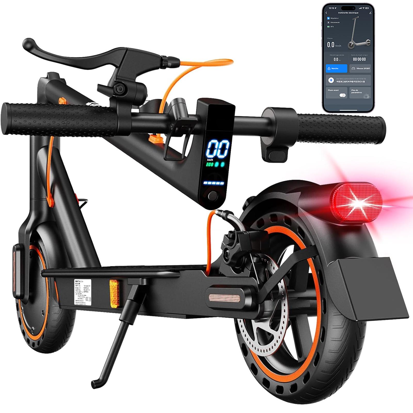 TODIMART E-Scooter mit Straßenzulassung T3 ABE, 30 km Reichweite, 350W Motor, 8,5-Zoll Wabenreifen, Doppelbremssystem - Intelligente APP-Steuerung T3 ABE-DE
