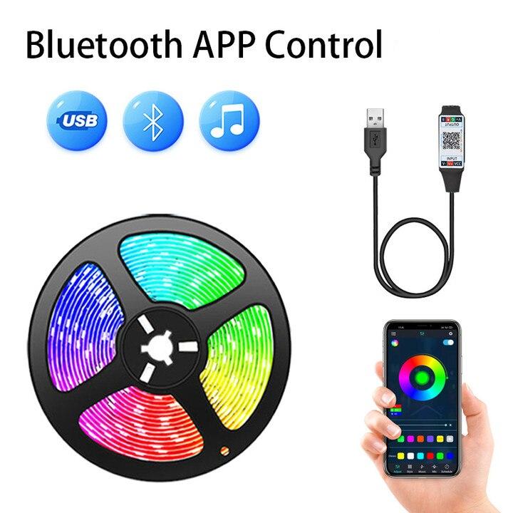 5050 RGB Led Streifen Lichter 5M Intelligente Anwendung Fernbedienung Led Streifen Farbwechsel Für Room Home Dekorative Party Festival 1m