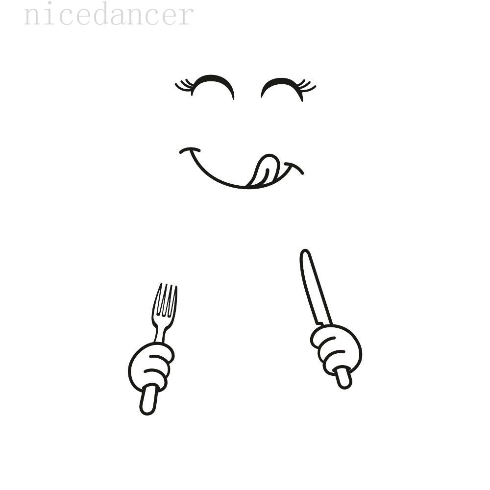 Aufkleber Kühlschrank Happy Delicious Face Küche Kühlschrank Wand Kühlschrank Vinyl Aufkleber Kunst Wanddekoration