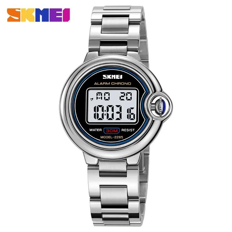 Damen Armbanduhren Luxus Wasserdichte Damenuhren Kleines Zifferblatt Digitaluhr Relogio Feminino Mode Sportuhr silber