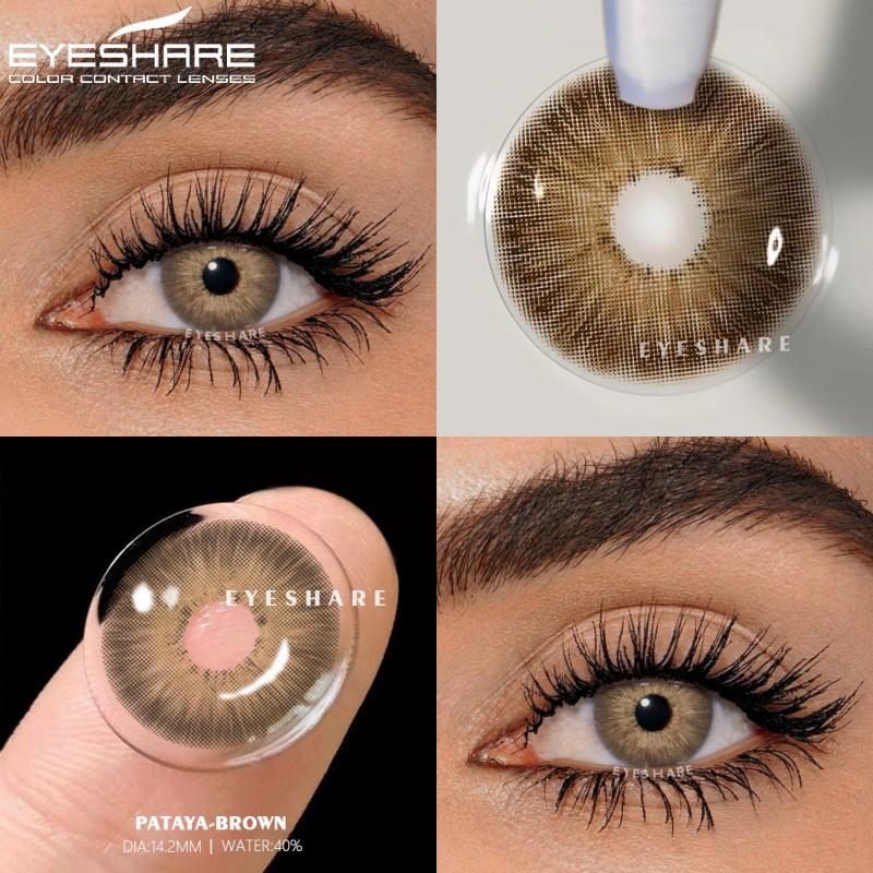 Farbige Kontaktlinsen, 2 Stück, farbige Kontaktlinsen für Augen, blaue, bunte Augen, schönes Make-up, graue Kontaktlinsen fürs Auge PATTAYA-BROWN
