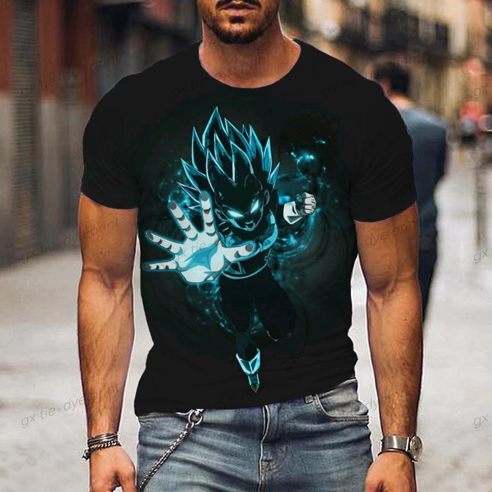 Bedrucktes T-Shirt Dragon Ball Z Tops Vegeta Goku New Gym Übergroße Herren Streetwear Anime T-Shirt Valorant Kinderkleidung 2024 M brown