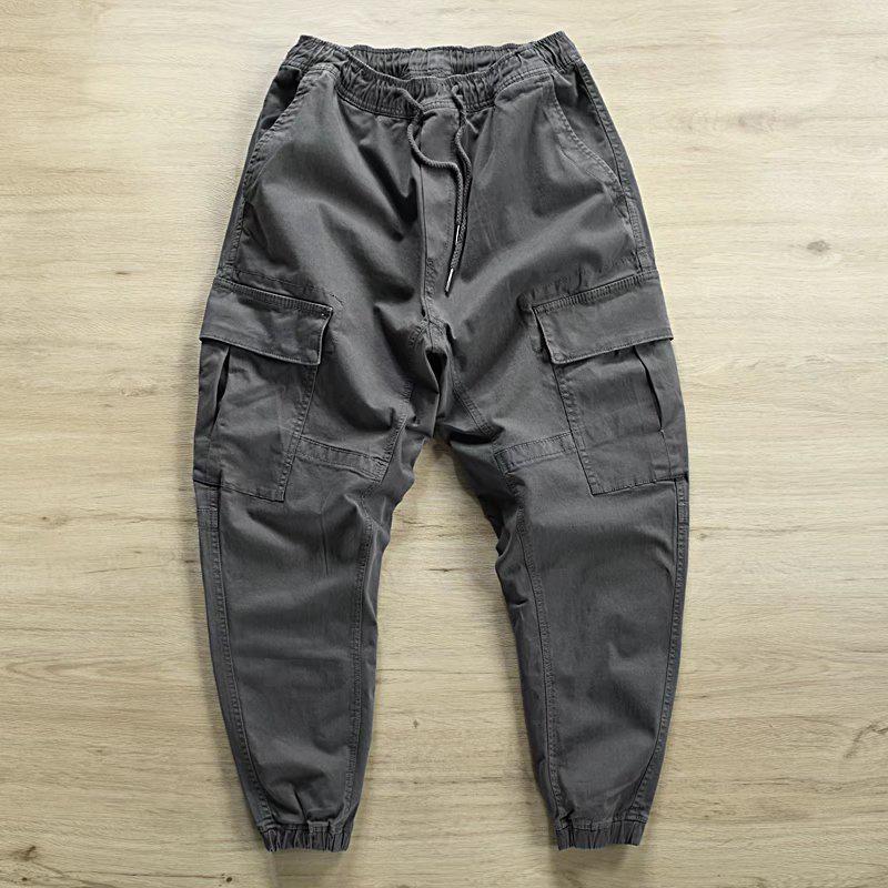 Locker sitzende japanische Trend-Overalls für Herren – Arbeitshose für Frühling und Herbst L graue
