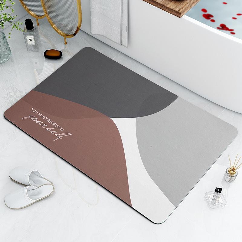 Einfache Wind Kieselgurmatte Badezimmer Rutschfeste Matte Haushalt Badezimmer Tür Saugfähig Schnelltrocknend Veranda Haushalt Fußmatte 50 * 80Cm (diatom mud)