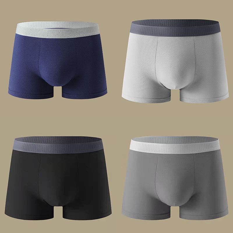 Herrenunterwäsche Baumwolle Boxershorts Graphene Antibakterielle Boxershorts Mittlere Taille Einfarbige Herrenhöschen Atmungsaktive Boxer L