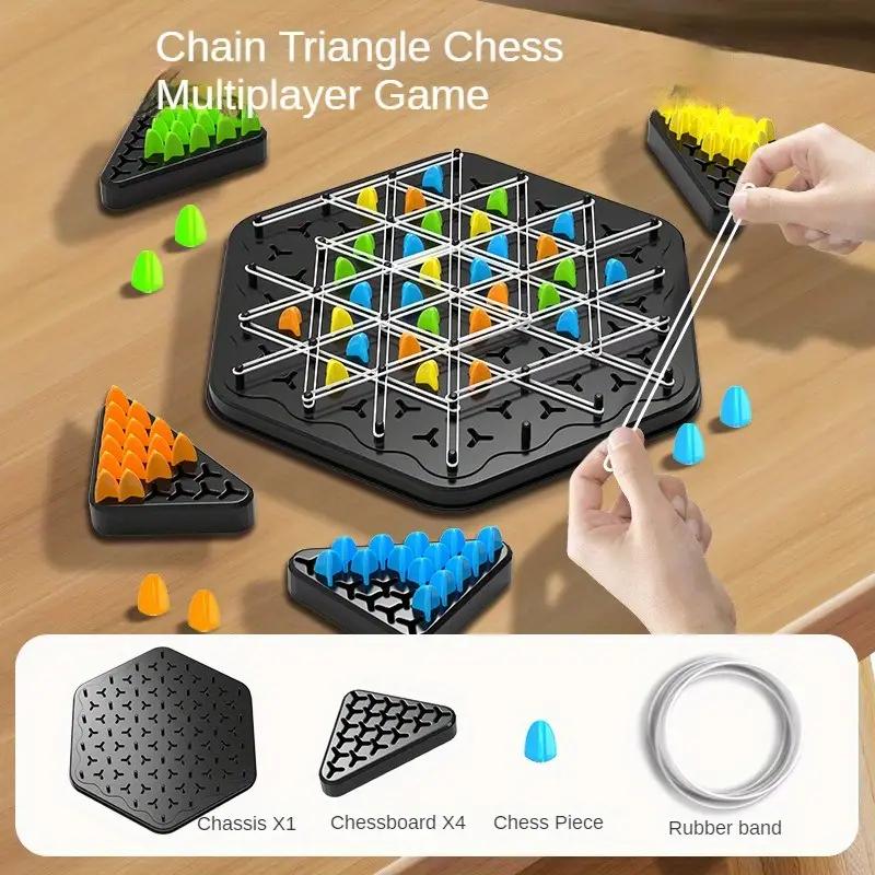 Neue Geometrie Kette Schach Puzzle Dreieck Schach Desktop Spiel Gummiband Training Familie Interaktion Übung Denken Spielzeug Geschenke 1PCS