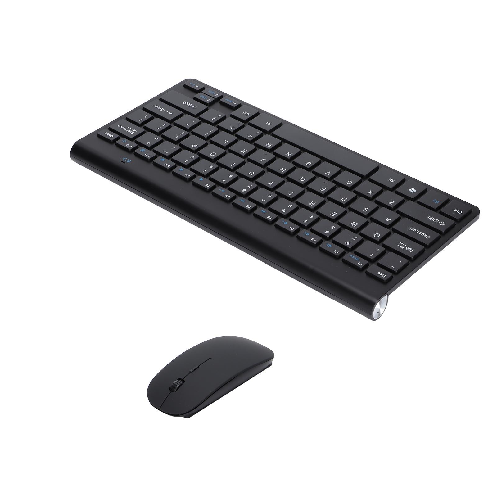 Tastatur-Maus-Kombination, kabellos, 2,4 G, USB, ultradünn, tragbar, ergonomisch, verschleißfest, Tastatur und Maus schwarz