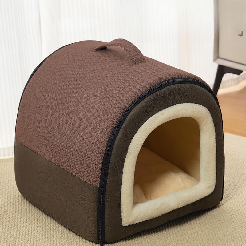 Zwinger für alle Jahreszeiten Nicht abnehmbare und waschbare Hundehütte Spezieller Katzenzwinger für kleine und große Hunde Teddy-Hundehütte für alle Jahreszeiten S  40*30*cm gray