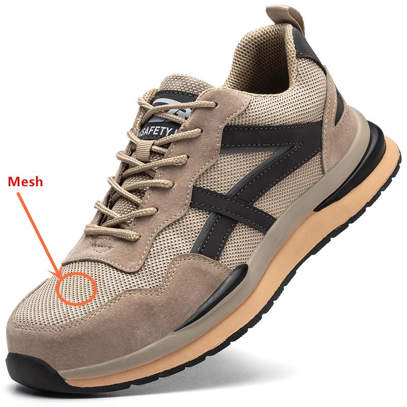 Sicherheits-Arbeitsschuhe mit Stahlkappe, durchtrittsicher, rutschfest, atmungsaktiv, Arbeits-Sicherheits-Sneaker, leichte Sicherheitsschuhe 36 black