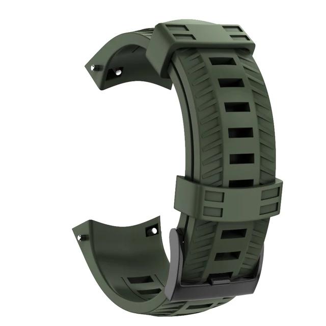 24mm Gummi Silikon Armband für Suunto 9 Smartwatch Armband für Suunto 9 baro Ersatzarmband Spartan Sport Uhrenarmband Suunto9 armee grüne