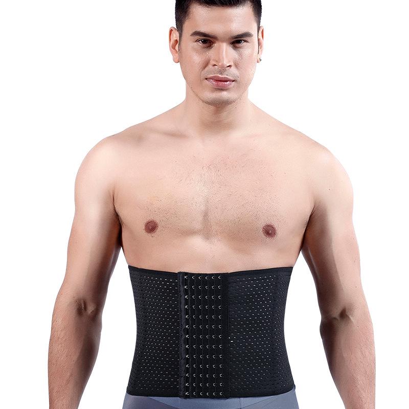 Herren Bauchbinde Taillenstütze & Body Shaper Korsett - Fitness & Bauchreduktion Trainer Unterwäsche XL schwarz