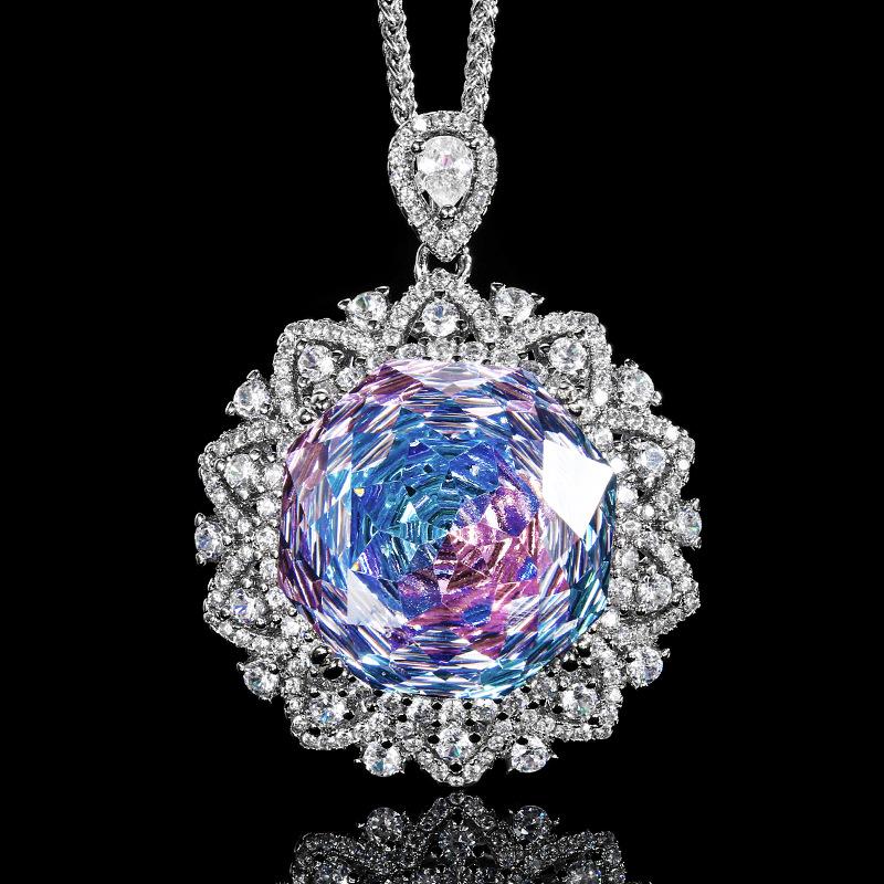 Damen Leichter Luxus Design Elegante Rose Farbverlauf Anhänger Halskette Modische Und Vielseitige Nischen Design Halskette