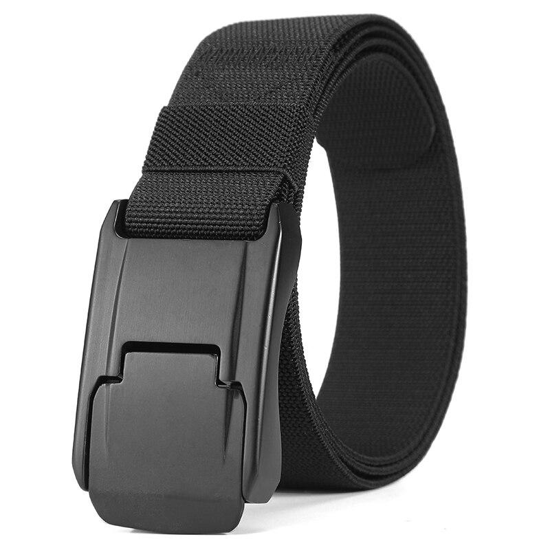 Neuer Stretch-Gürtel für Männer und Frauen, harte Legierung, Schnellverschluss-Schnalle, starker echter Nylon-Unisex-elastischer Gürtel, Overalls, Arbeitsgürtel 125cm schwarz