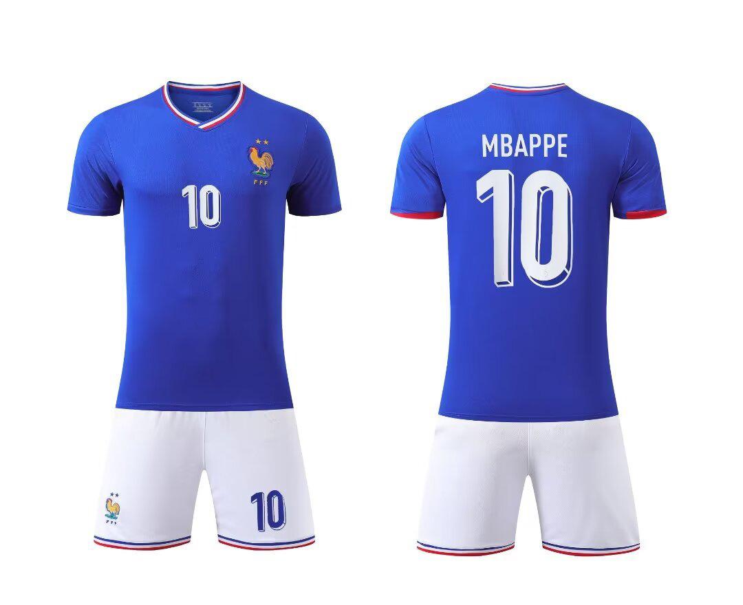 24-25 Frankreich Heim Nr.. 10 Nationalmannschaft Fußballanzug Kinderkleidung Erwachsenenanzug Größe 14-3XL 24, size 140