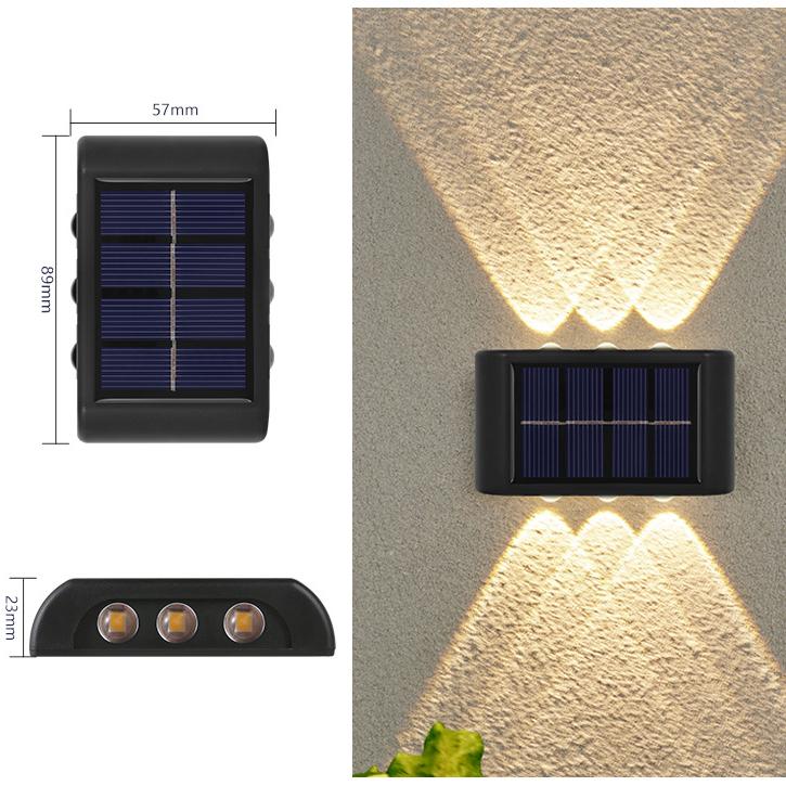 Solar Wand Licht Outdoor IP65 Wasserdichte Balkon Wand Licht Beleuchtung Outdoor Solar Lampe Für Hof Straße Garten Decor LM warm weiße