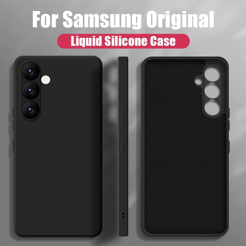 Für Samsung A56 A16 A36 A55 A15 A35 A54 5G Hülle Flüssigsilikon Handyhülle Für Samsung Galaxy S25 Ultra S24 FE S23 S22 S26 S21 A17 A37 A57 Cover Candy Galaxy S21 FE schwarz