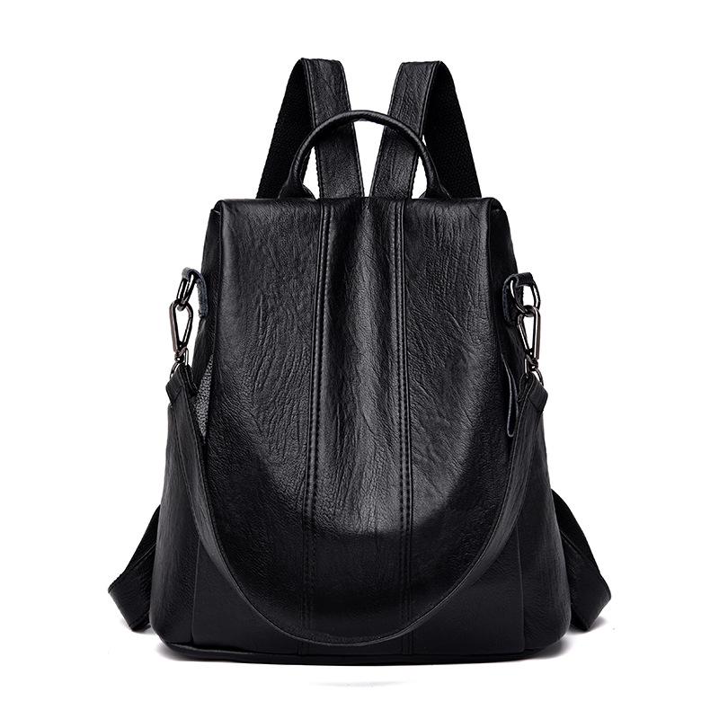 Frauen Tasche Rucksack Weibliche Schulter Tasche Anti-diebstahl Rucksack Mode Casual Student Rucksack schwarz