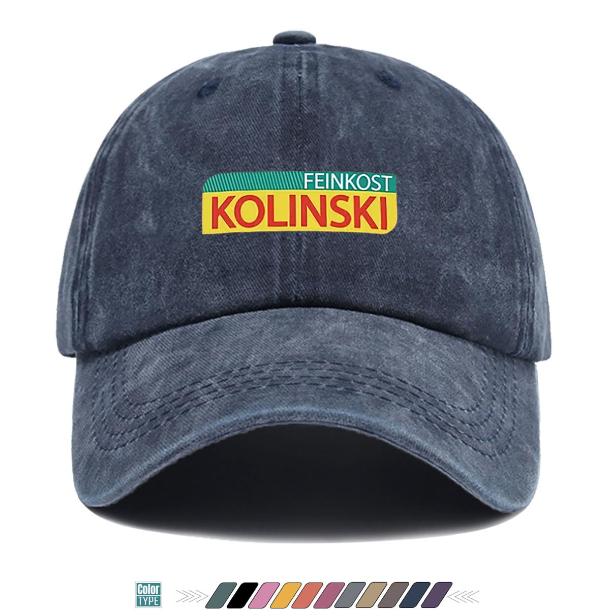 pc FEINKOST KOLINSKI Bedruckte Baseballkappe Modisches Buchstabenmuster Design Einfacher Vintage-Stil Snapback-Hut Unisex Verstell 1pc black