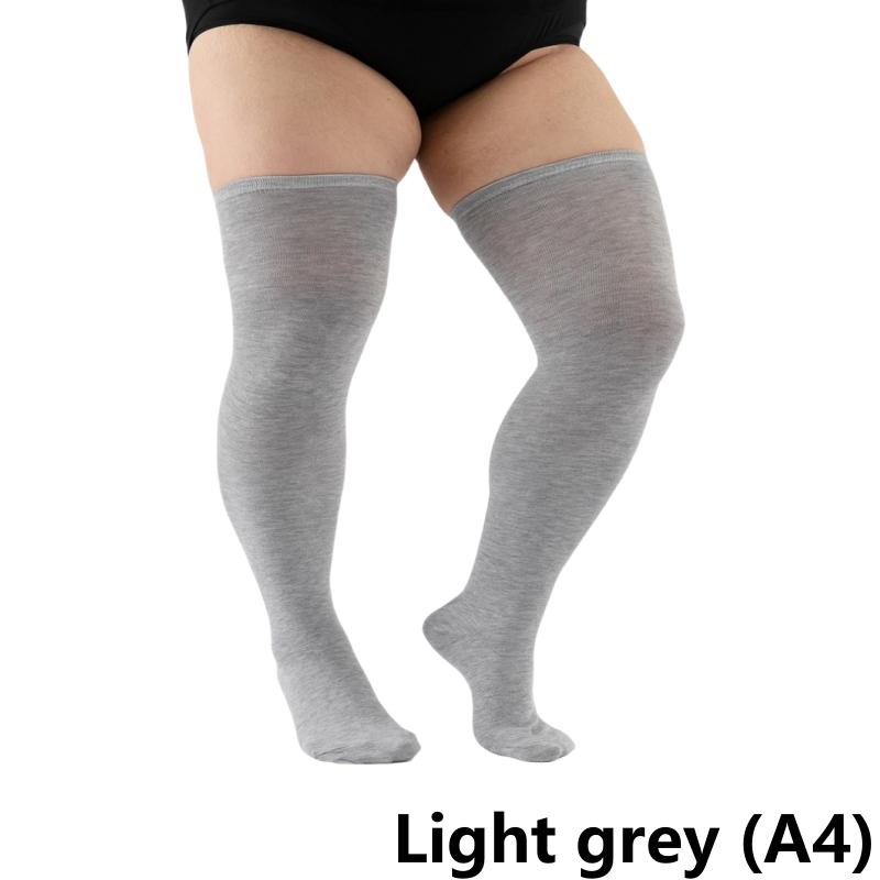 Elastische Overknee-Socken in Übergröße, übergroße, oberschenkelhohe Socken, lange Socken, XXXL, Damensocken, Beinwärmer Light grey (A4)