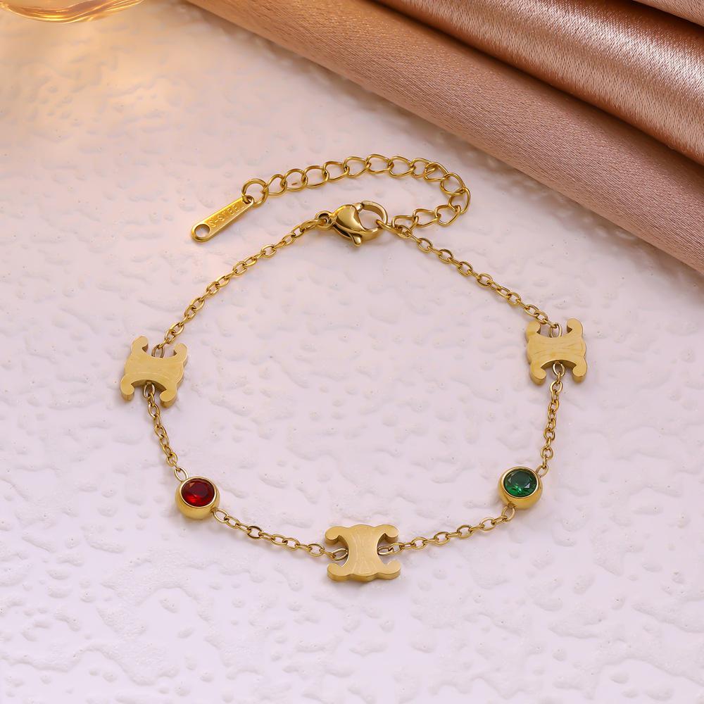 Nischen Design Französisch Retro Stein Spleiß Arc de Triomphe Schmuckset: Armband, Halskette, Ohrringe